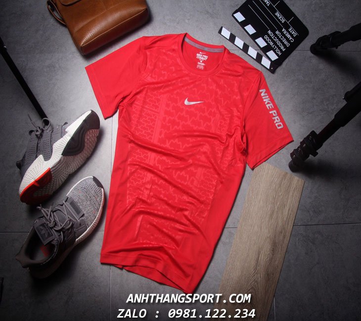 Nơi bán sỉ áo thể thao nam mẫu Nike Pro 2019 màu đỏ