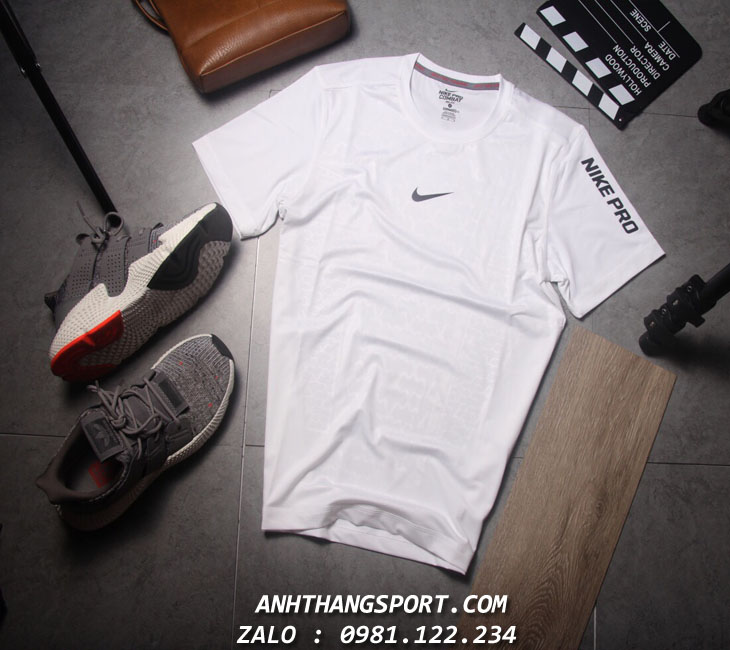 Xưởng chuyên sỉ áo thể thao Nike Pro 2019 màu trắng