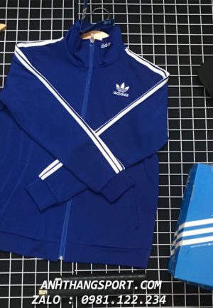 Áo khoác thể thao Adidas 3 sọc giá sỉ màu xanh rất đẹp