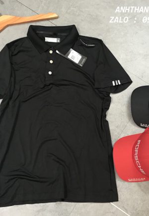 Xưởng may sỉ áo thể thao Adidas Porsche cổ trụ hàng cao cấp màu đen