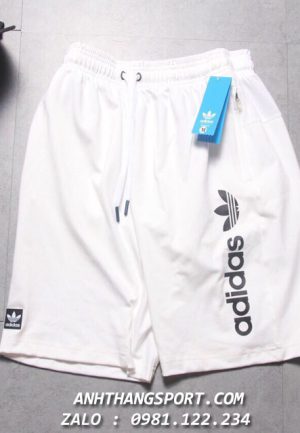 Chuyên sỉ quần short thể thao Adidas màu trắng logo 3 lá
