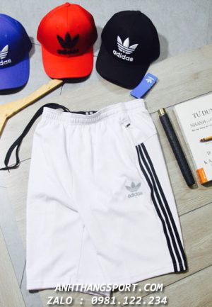 Xưởng may quần tập gym nam adidas 3 sọc màu trắng