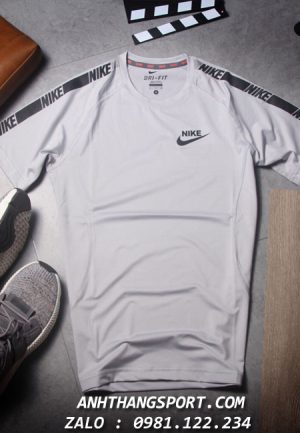 Mẫu áo thể thao Nike in vai màu xám cực đẹp