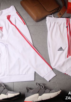 bán buôn quần áo thể thao thu đông mẫu adidas 3 sọc màu trắng