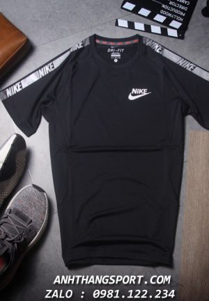 Mẫu áo thể thao Nike in vai màu đen giá tận xưởng