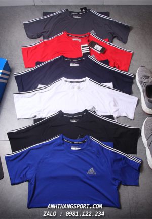 xưởng may áo thể thao nam adidas 3 sọc chất vải chu kỳ rất đẹp
