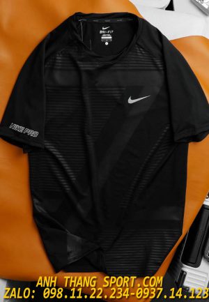 Áo thể thao nike pro dập coa tầng màu đen
